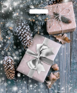   Пакет проруб 45х38-60мкм "Новогодние подарки" ламин (1/50х10=500) ТИКО фото 5793